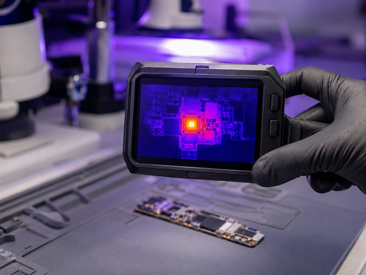 Diagnostic par caméra thermique d'une carte mère